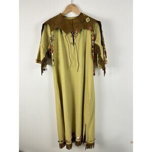 Vintage Camp Fire Girls Dress Ceremonial Indian Beadwork Patches 1960 era